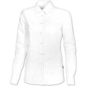 BP 1560-682-21-38 blouse voor vrouwen, lange mouwen met manchetten, 125,00 g/m2, stofmengsel met stretch, wit, 38