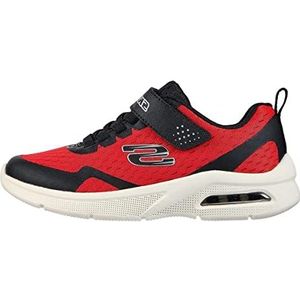 Skechers jongens microspec max torvix sneaker, Red Black Textile Trim Silver Trim, 34 EU