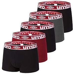 Umbro Boxershorts voor heren, 100% katoen, onderbroek voor heren, aangenaam, gevoelige huid (5 stuks), Meerkleurig, S