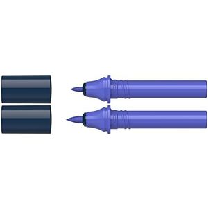 Schneider 040 Paint-It Twinmarker patronen (brush tip & 1,0 mm ronde punt, kleurintensieve inkt op waterbasis, voor gebruik op papier, 95% gerecycled kunststof) blauw 025