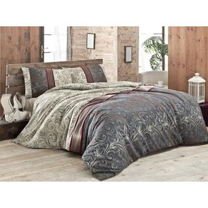 Nuit Des Rêves XXL Quilt Cover-set (155 x 220 cm), 65% katoen/35% polyester, machinewasbaar, elegant crème, zwart, grijs, rood en wit, stijlvol & gezellig design, Twin