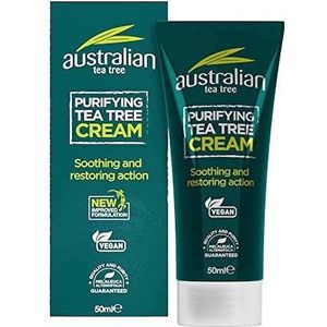 Australische Theeboom Theeboom Crème, Zuiverend, Veganistisch, Dierproefvrij, Parabeen- & SLS-vrij, Kalmerend, Natuurlijk, 50ml