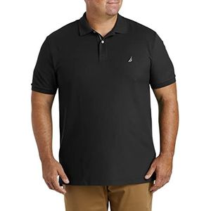 Nautica Men's Classic Fit Short Sleeve Solid Performance Deck Polo Shirt, True black, 2X Big
