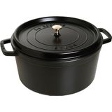 Staub Cocotte Braadpan 34 cm - 12.6 L - Matzwart Email - Gietijzer