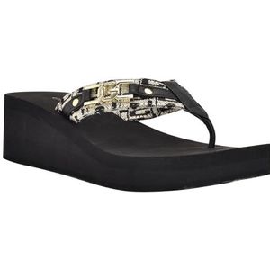 GUESS Ediva sleehaksandalen voor dames, Zwart 001, 38.5 EU
