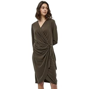 Peppercorn Dames Lana Wrap Jurk 4, Leisteen Bruin, S, Leisteen Bruin, S