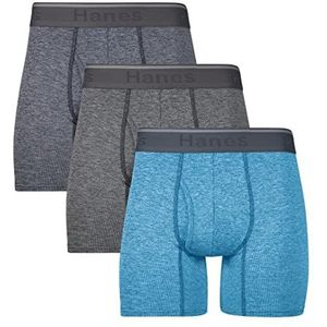 Hanes Heren Comfort Flex Fit Ademend Stretch Mesh Boxer Slip 3 Pack, Blauw/Grijs/Indigo, S