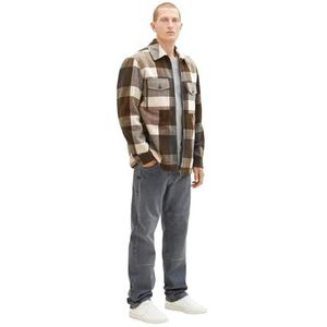 TOM TAILOR Heren 1037405 jas, 32531-Beige Tonal Check, L, 32531 - Beige Tonal Check, L