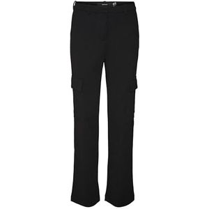 VERO MODA VMZAMIRA MR Straight Cargo Pant GA NOOS damesbroek, zwart, M/32, Schwarz, (M) W x 32L