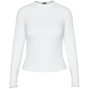 PIECES Pcnicca Ls Top Noos Damesshirt met lange mouwen, wit (bright white), XL