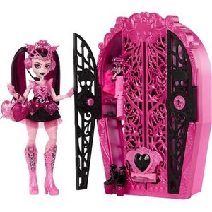 Monster High Skulltimate Secrets Pop en Accessoire Set, Monster Mysteries Draculaura met Verkleedkast en meer dan 19 Verrassingen, inclusief Poppenkleding, HXH84