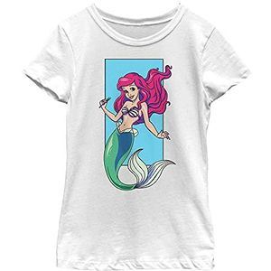 Disney Princess Ariel Portrait Girl's Solid Crew Tee, wit, XS, Weiß, XS