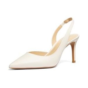 Leren pumps met bevestigingsriempje, model 'ALINA'