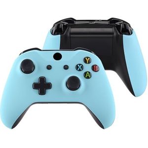 eXtremeRate Soft Touch Hemels Blauw Bovenkant Shell Frontbehuizing Frontplaat Vervangende Onderdelen met Zijrailspaneel voor Xbox One X & One S Controller (model 1708)