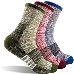 FEIDEER Women's Hiking Walking Socks, 3-Pack Outdoor Recreation Wicking Cushion Crew Socks (3WS20403-M)