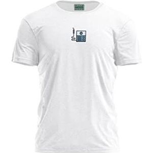 Bona Basics, Digitaal bedrukt basic T-shirt voor heren,% 100 katoen, wit, casual, herenbovenstuk, maat: S, wit, S