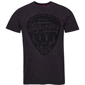Superdry Bedrukt T-shirt voor heren, Zware Backstage Zwart, 3XL