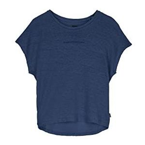 ECOALF, Anialf T-shirt voor dames, linnen, ronde hals, korte mouwen, ademend en comfortabel T-shirt, Indigo Blauw, XS