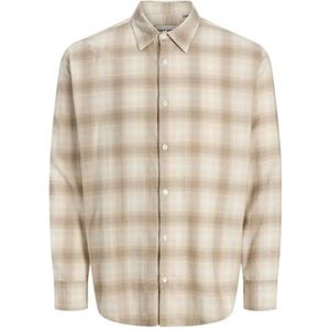 Jack & Jones - Core - Geruit Flanellen Shirt - Maanbeam - Lange Mouwen