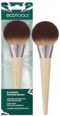 EcoTools Blurring Powder Make-upkwast, voor losse en geperste poeder, grote make-upkwast voor all-over toepassing, pluizig, synthetische borstels, milieuvriendelijk, dierproefvrij, veganistisch, 1