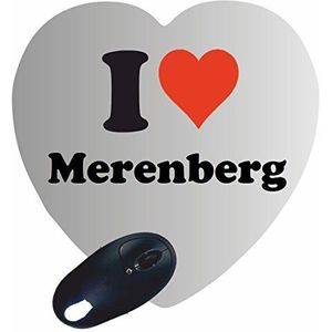 Exclusief cadeau-idee: Heart Mouse Pad"I Love Merenberg", een geweldig cadeau dat uit het hart komt - antislip muismat - kerstcadeau