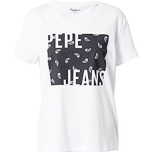 Pepe Jeans Lucie SS T-shirt voor dames, 800 wit, L