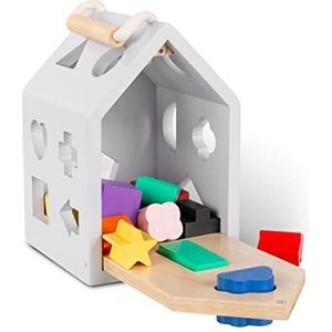 Kant set, blokhouse, huisspeelgoed, activiteiten, figuren voor kinderen en baby's, doos van hout, huisjes, geometrische vormen