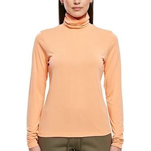 Urban Classics Dames Modal Turtleneck T-shirt met lange mouwen, oranje (papaya), XXL