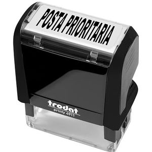 Trodat Printy Office stempel met zwarte inkt, posttekst, 38 x 14 mm, met zwarte inktcartridge, voor kantoren, bedrijven, winkels, professionele studio's, winkels