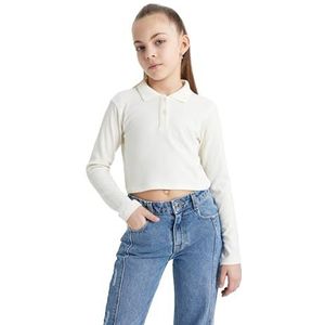DeFacto T-shirt voor meisjes, off-white, 5-6 Jaar
