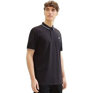 TOM TAILOR Denim Poloshirt voor heren, 12508, Coal Grey, XS