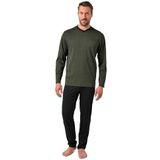 JP1880 - Pyjama Lang - Grasgroen/Zwart - 2-delig - Katoen