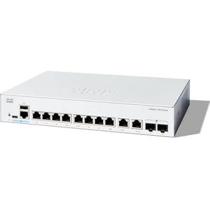Cisco Katalysator 1300-8T-E-2G Beheerde Schakelaar, 8 Haven GE, Ext PS, 2x1GE Combo, Beperkte Levenslange Bescherming (C1300-8T-E-2G)
