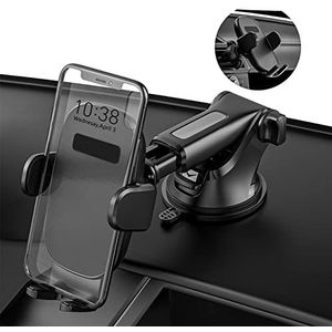 CGZZ Auto Telefoon Mount Houder, Auto Mount voor Dashboard Windshield Air Vent, 2-in-1 Auto Telefoon Houder met Verstelbare Arm, Twist-Lock Clip en Sterke Zuignap, Compatibel iPhone 12 13 14 Pro
