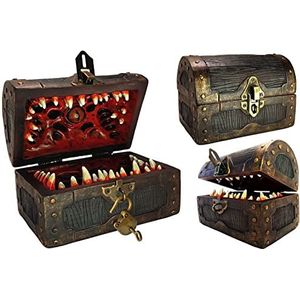 Merhoff & Larkin DND Mimic Dice Chest Box - D & D Polyhedral Dobbelstenen Opbergdoos Container | Houdt tot 5 sets van Die | Perfect voor je Dungeons and Dragons Game om de dobbelstenen in stijl op te