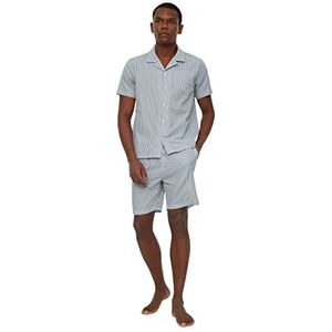 Trendyol Pyjama Set - Marineblauw - Gestreept, Lichtblauw, S