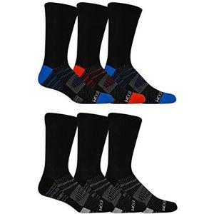 Fruit of the Loom Ademende enkelsokken voor heren, Crew - Zwart, 6-12