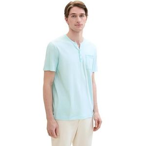TOM TAILOR Heren T-shirt, 35594 - Turquoise White Stripes, S