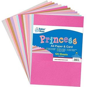 Baker Ross FE271 Prinsessen A4- Papier & Karton - pakket - pakket van 120, gekleurde benodigdheden voor knutselactiviteiten voor kinderen