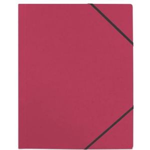 50 mappen, 3 kleppen, neutraal, A4, met elastiek, envelop gerecyclede kaart, rood