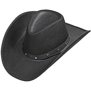 Widmann 01101 - cowboyhoed met klinknagels, zwart, wilde vesten, hoed, hoofdsieraad, accessoires, carnaval, themafeest