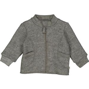 Müsli by Green Cotton Wool Boiled Fleece Jacket voor babymeisjes, lichtgrijs gem., 56-62