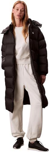 Calvin Klein Jeans dames ESSENTIAL MIDWEIGHT LONG PUFFER LV047D502G jassen, zwart (zwart), XXS, Zwart (zwart), XXS