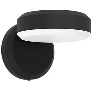 EGLO LED buitenlamp Fornaci, wandlamp voor buiten met downlight, wandspot met indirect licht, wand buitenverlichting van zwart metaal en wit kunststof, warm wit, IP54