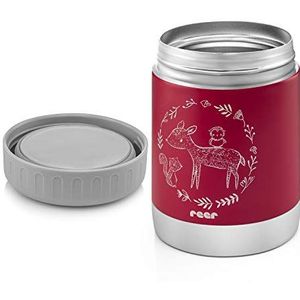 Reer Roestvrijstalen warmhoudbox ColourDesign voor babyvoeding met praktische anti-slipbodem, 300 ml, bessenrood 90412