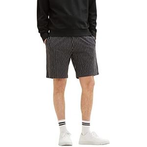 TOM TAILOR Denim Heren 1037042 Bermuda Shorts, 31163-Black Stripe, XL, 31163 - Zwarte Stripe, XL
