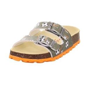 Superfit Pantoffels met voetbed voor jongens, Groen Oranje 7070, 24 EU