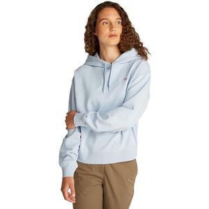 TOMMY HILFIGER Dames REG CONTRAST VLAG HOODIE WW0WW45979, Blauw, XXS, Blauw (Breezy Blue), XXS