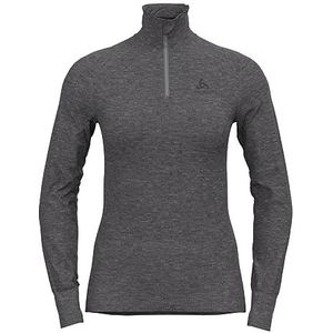 Ondershirt Odlo Women BL Top Turtle Neck LS Half Zip Active W Odlo Steel Grey Melange