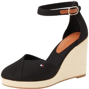 Tommy Hilfiger - Flag High Wedge - Espadrilles - Zwart - Sleehak voor Dames